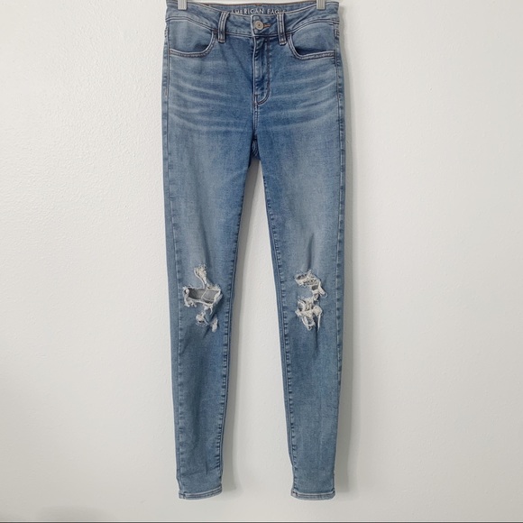 American Eagle Next Level Stretch Hi-Rise Distressed Jegging - Picture 1 of 5